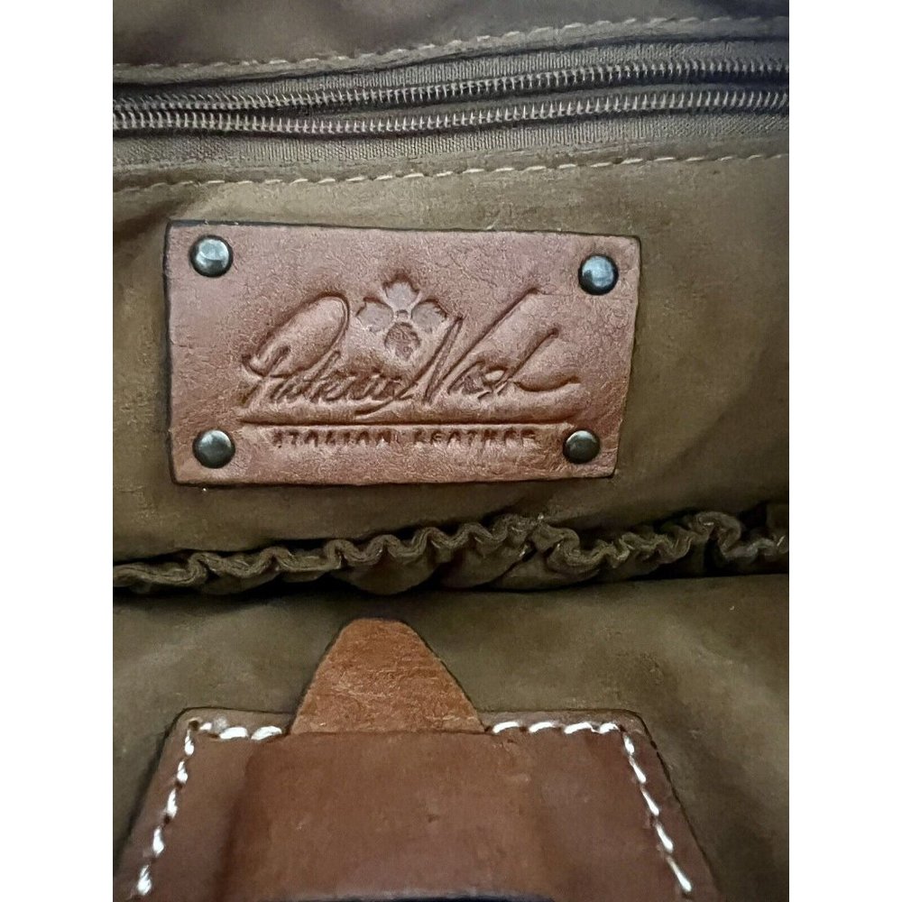Patricia Nash Satchel Purse Bag Italian Leather Top Handle and Shoulder Strap - Picture 8 of 9